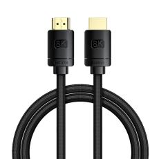 BASEUS Baseus 1.5m 8K HD 60Hz HDMI - HDMI Guldpl&auml;terad Nylon Kabel Svart - Teknikhallen.se