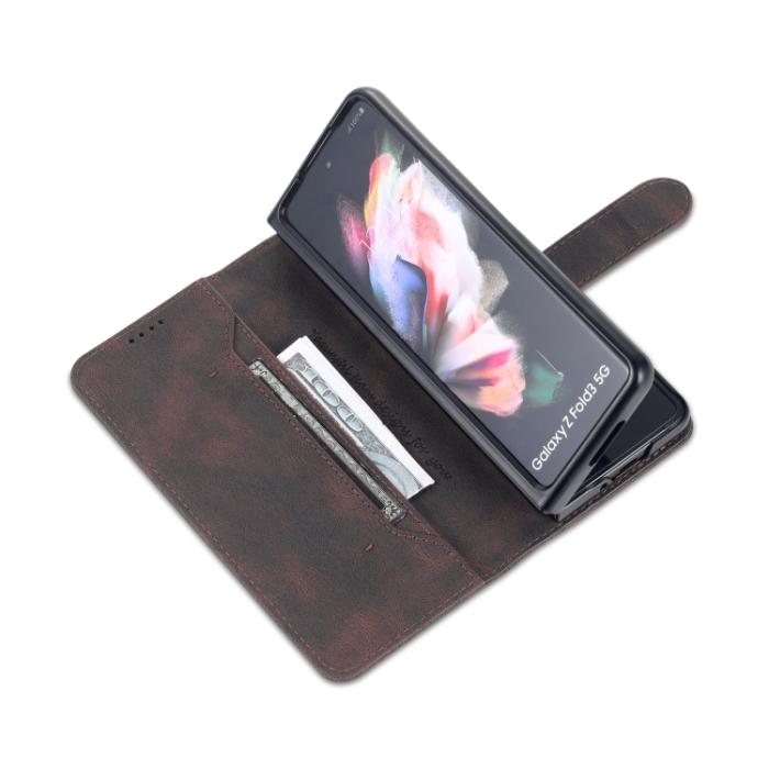 Bild 5, AZNS AZNS Galaxy Z Fold 3 Fodral Skin Touch Brun - Teknikhallen.se