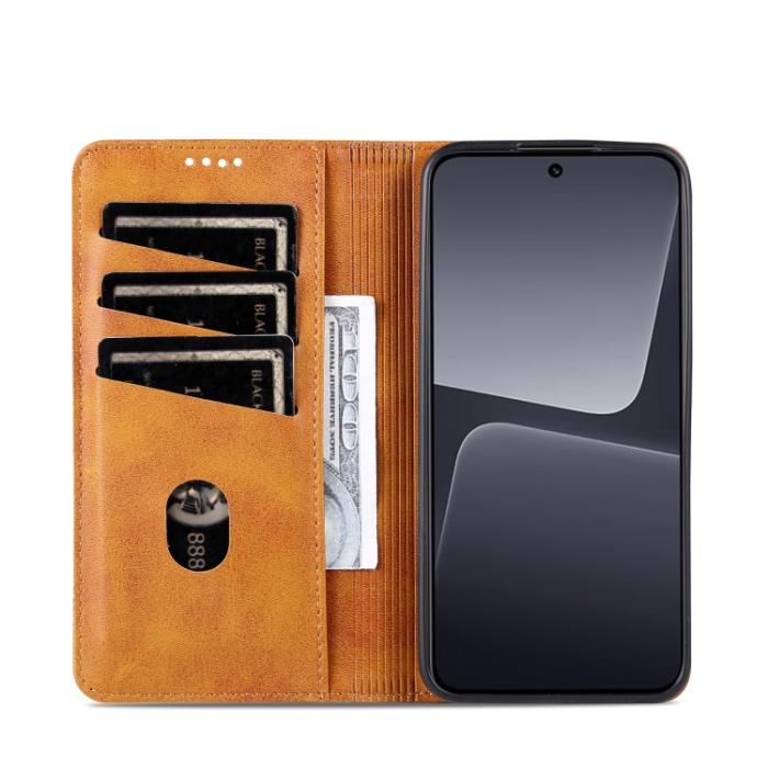 Bild 4, AZNS AZNS Xiaomi 13 5G Fodral Flip Läder Ljus Brun - Teknikhallen.se