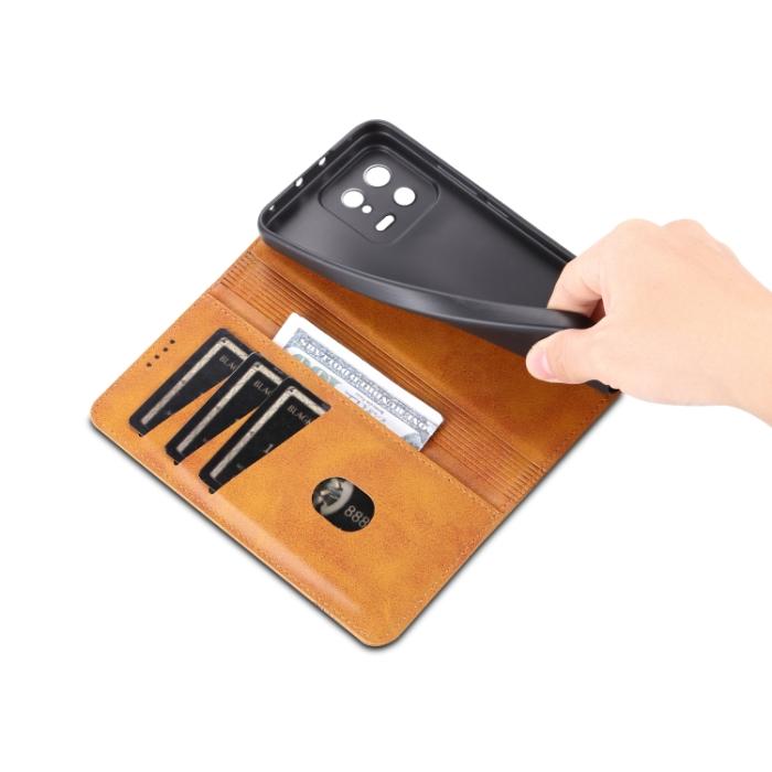 Bild 6, AZNS AZNS Xiaomi 13 5G Fodral Flip Läder Ljus Brun - Teknikhallen.se