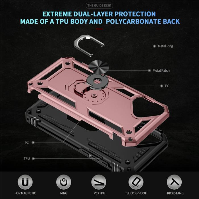 Bild 6,  iPhone 17 Skal Shockproof Hybrid Ring Roséguld - Teknikhallen.se
