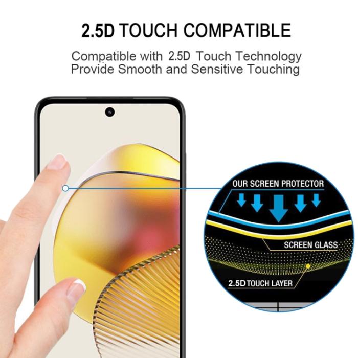 Bild 5,  Motorola Moto G73 5G Skärmskydd Heltäckande Härdat Glas - Teknikhallen.se