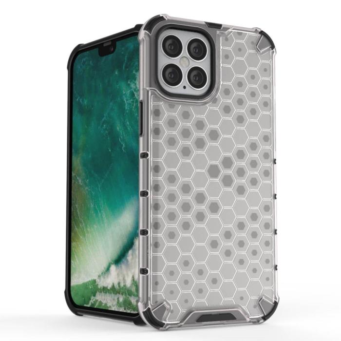Bild 2,  iPhone 12 Pro Max - Armor Honeycomb Textur - Vit - Teknikhallen.se