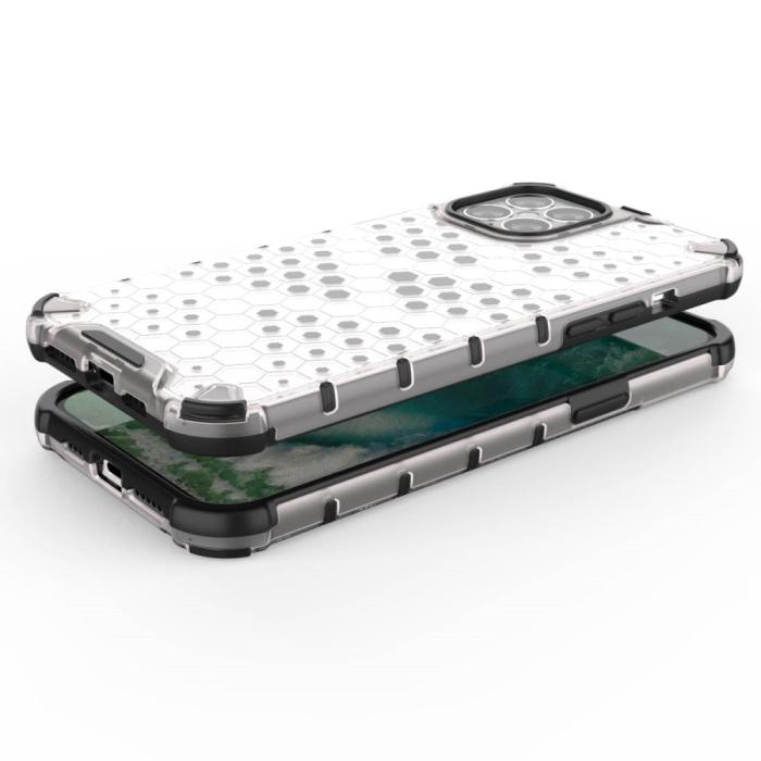 Bild 3,  iPhone 12 Pro Max - Armor Honeycomb Textur - Vit - Teknikhallen.se