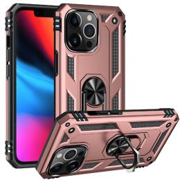  iPhone 13 Pro Max - Shockproof Hybrid Armor Ring Skal - Roséguld - Teknikhallen.se