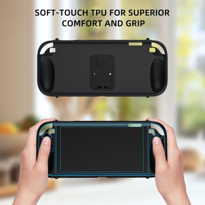 Bild 2, JYS JYS Nintendo Switch 2 Skal TPU Kickstand Svart - Teknikhallen.se