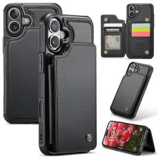 CASEME CASEME iPhone 16 Plus Skal RFID Kickstand Pl&aring;nbok Svart - Teknikhallen.se