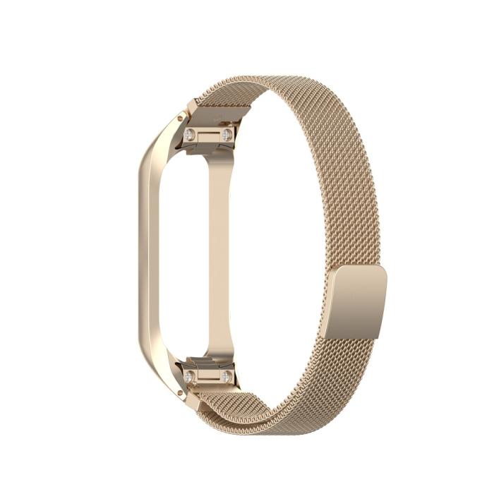 Bild 3,  Samsung Galaxy Fit 2 Metall Armband Milanese Loop Champagne Guld - Teknikhallen.se