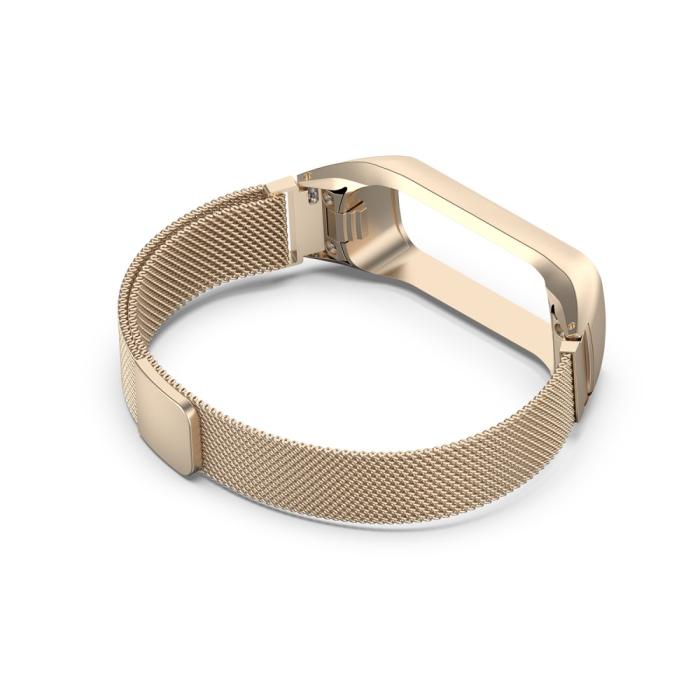 Bild 4,  Samsung Galaxy Fit 2 Metall Armband Milanese Loop Champagne Guld - Teknikhallen.se