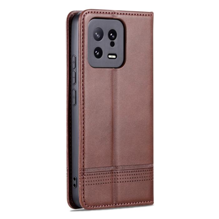Bild 3, AZNS AZNS Xiaomi 13 5G Fodral Flip Läder Mörk Brun - Teknikhallen.se