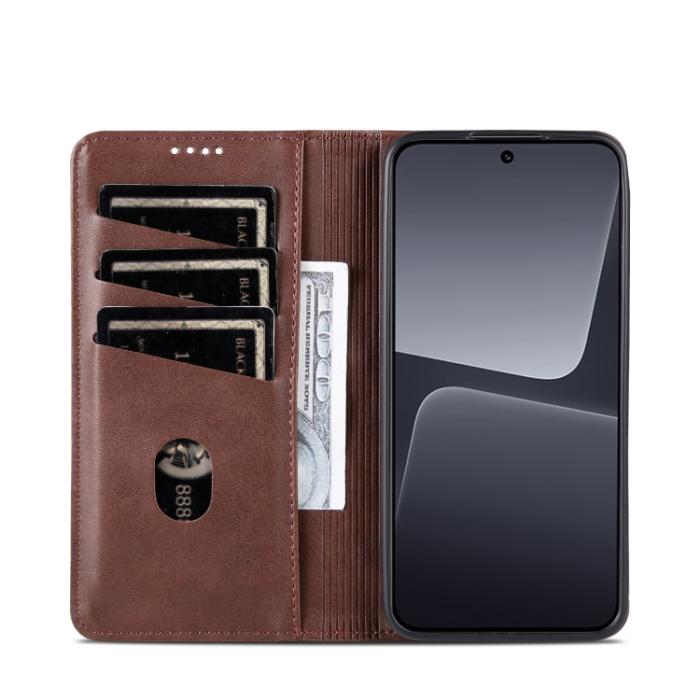 Bild 4, AZNS AZNS Xiaomi 13 5G Fodral Flip Läder Mörk Brun - Teknikhallen.se