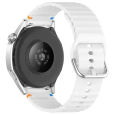  Klockarmband 22 mm Silikon Wave Design Vit - Teknikhallen.se