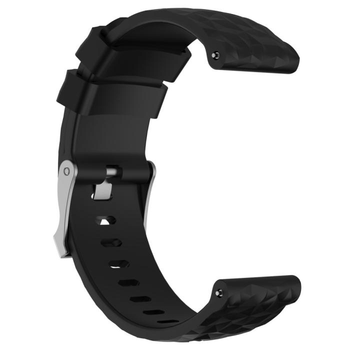 Bild 2,  Silikon Armband Diamond Textur Suunto (24mm) Svart - Teknikhallen.se