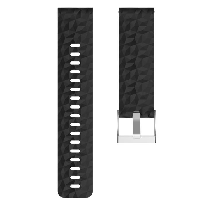 Bild 3,  Silikon Armband Diamond Textur Suunto (24mm) Svart - Teknikhallen.se