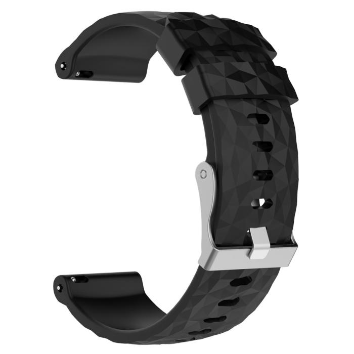Bild 4,  Silikon Armband Diamond Textur Suunto (24mm) Svart - Teknikhallen.se