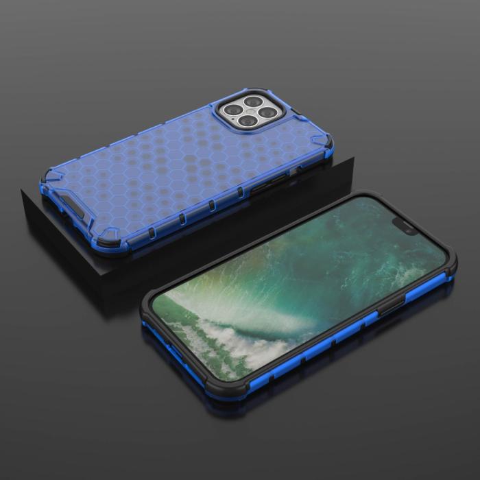 Bild 3,  iPhone 12 Pro Max - Armor Honeycomb Textur - Blå - Teknikhallen.se