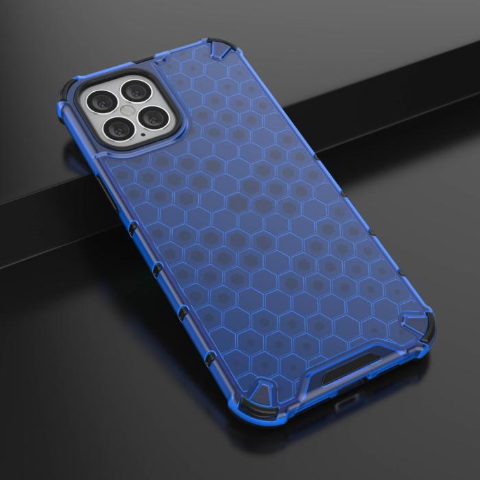 Bild 4,  iPhone 12 Pro Max - Armor Honeycomb Textur - Blå - Teknikhallen.se