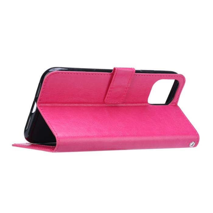 Bild 5,  iPhone 12 Pro Max - Crazy Horse Fodral - Rosa - Teknikhallen.se