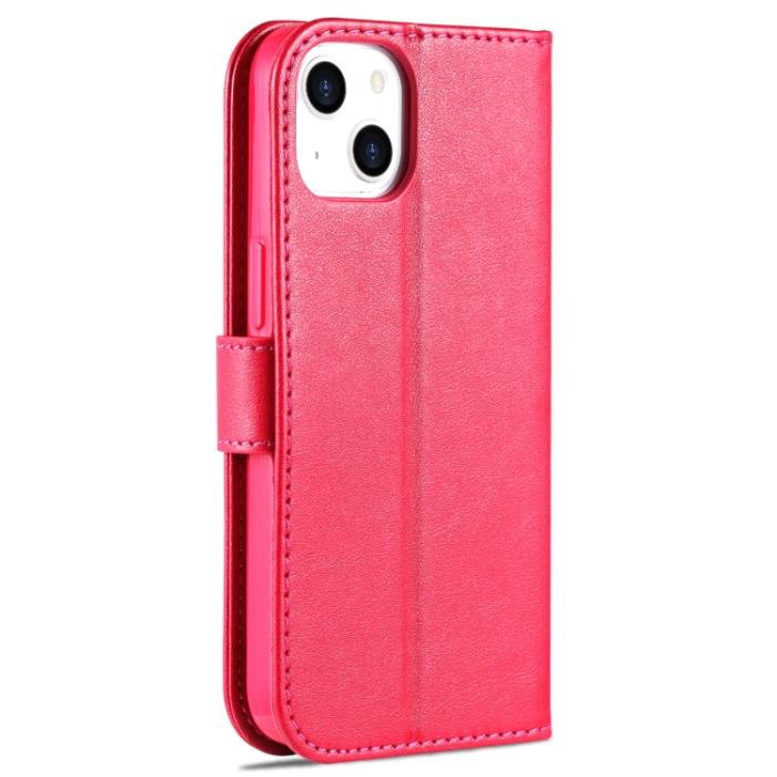 Bild 3, AZNS AZNS iPhone 14 Plus Fodral Läder Röd/Rosa - Teknikhallen.se