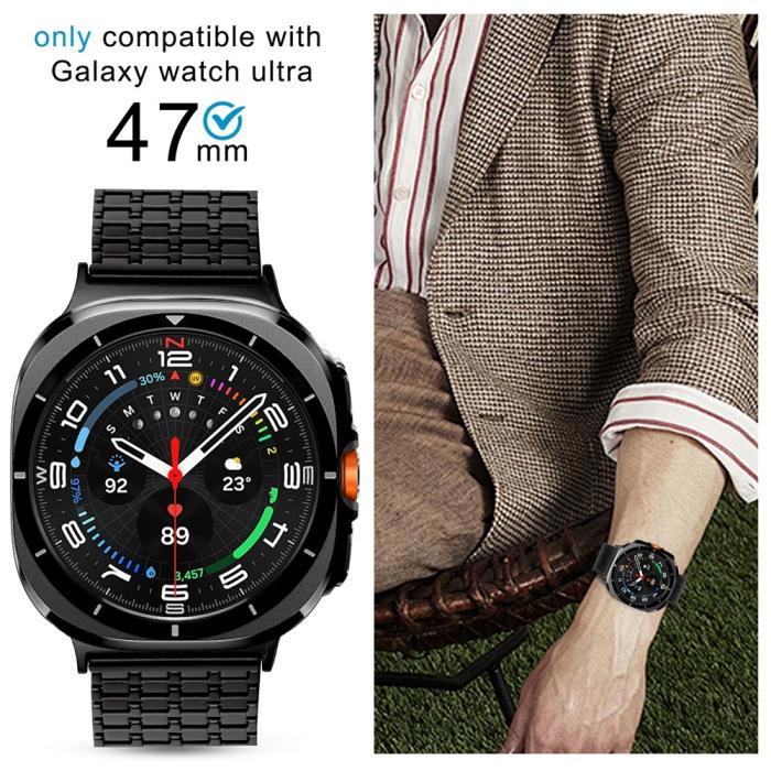 Bild 3,  Galaxy Watch Ultra (2025) / 47mm Armband Magnetisk Loop Svart - Teknikhallen.se