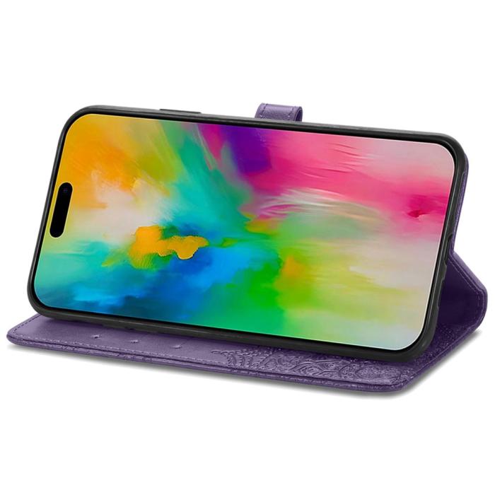 Bild 3,  iPhone 16 Pro Fodral Mandala Läder Lila - Teknikhallen.se