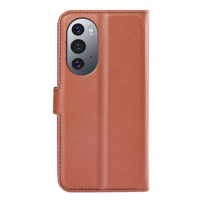 Bild 3,  Motorola Edge 30 Pro Fodral Litchi Textur Brun - Teknikhallen.se