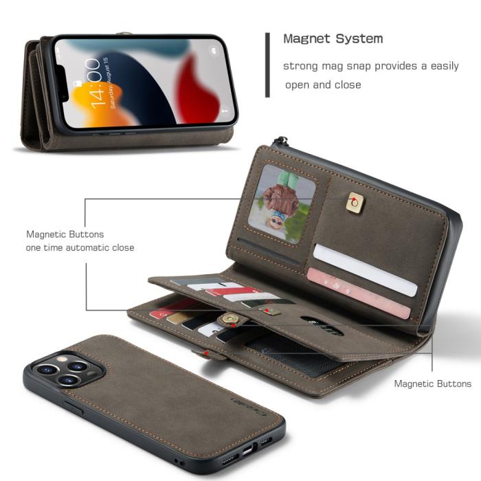 Bild 6, CASEME CASEME iPhone 13 Pro Max Fodral/Skal Magnet 2in1 Multifunktionell Brun - Teknikhallen.se