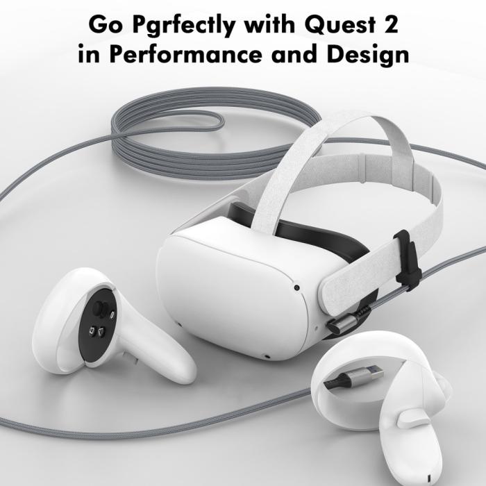 Bild 4, AMVR AMVR 5m 60W Link Kabel till VR Headset USB-C Grå - Teknikhallen.se