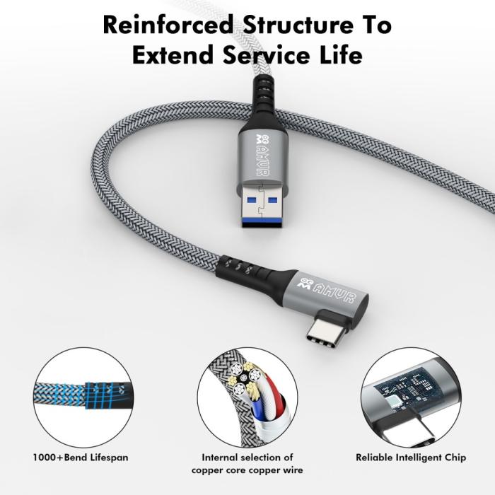 Bild 5, AMVR AMVR 5m 60W Link Kabel till VR Headset USB-C Grå - Teknikhallen.se
