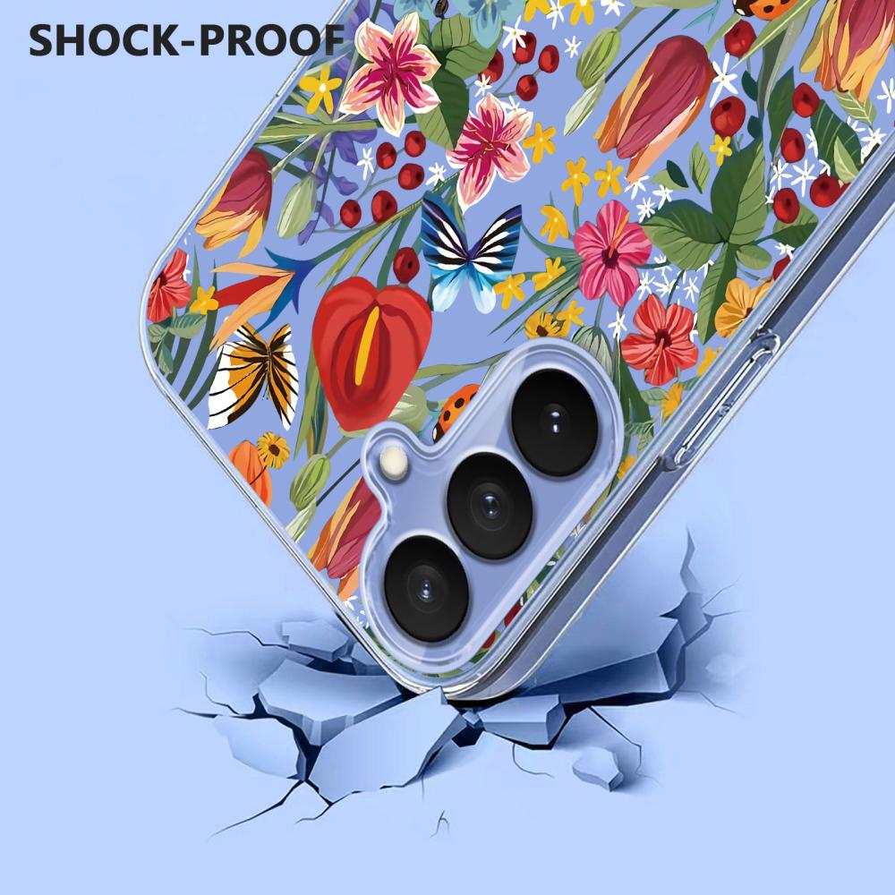  Samsung Galaxy S26 Skal Med Tryck Fjärilar/Blommor - Teknikhallen.se