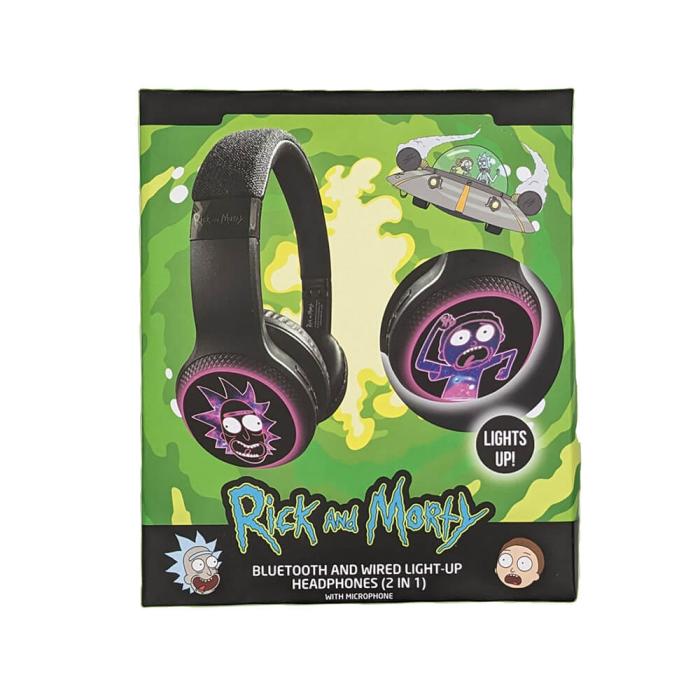 Bild 2,  Rick & Morty LED Trådlösa On-Ear Hörlurar - Teknikhallen.se