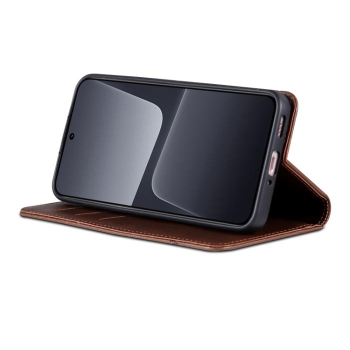 Bild 5, AZNS AZNS Xiaomi 13 5G Fodral Flip Läder Mörk Brun - Teknikhallen.se