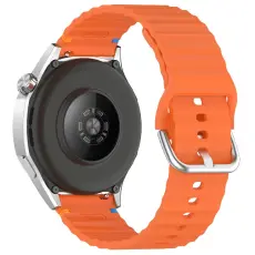  Klockarmband 22 mm Silikon Wave Design Orange - Teknikhallen.se