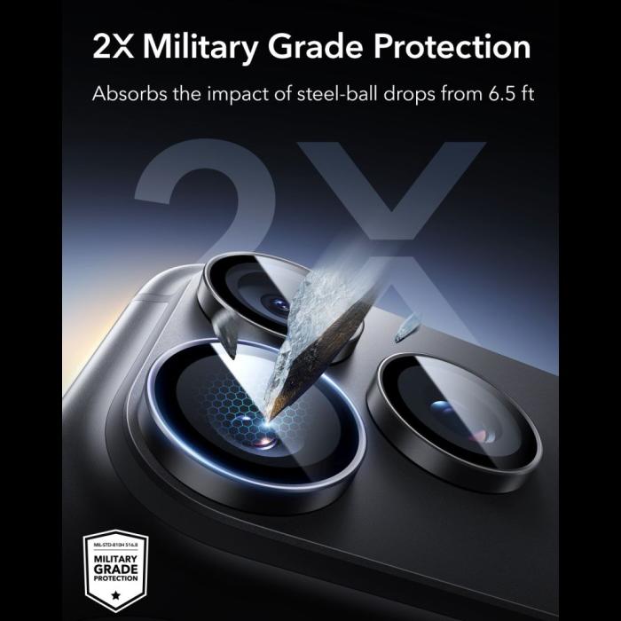 Bild 4, ESR ESR iPhone 18 Pro / 18 Pro Max Linsskydd Armorite Svart - Teknikhallen.se