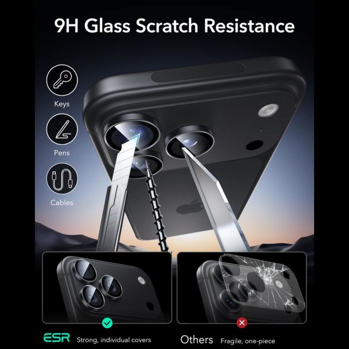 Bild 6, ESR ESR iPhone 18 Pro / 18 Pro Max Linsskydd Armorite Svart - Teknikhallen.se
