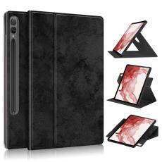  Galaxy Tab S9 Fodral L&auml;der 360&deg; Rotation Svart - Teknikhallen.se