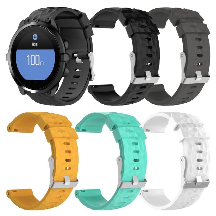 Bild 6,  Silikon Armband Diamond Textur Suunto (24mm) Svart - Teknikhallen.se