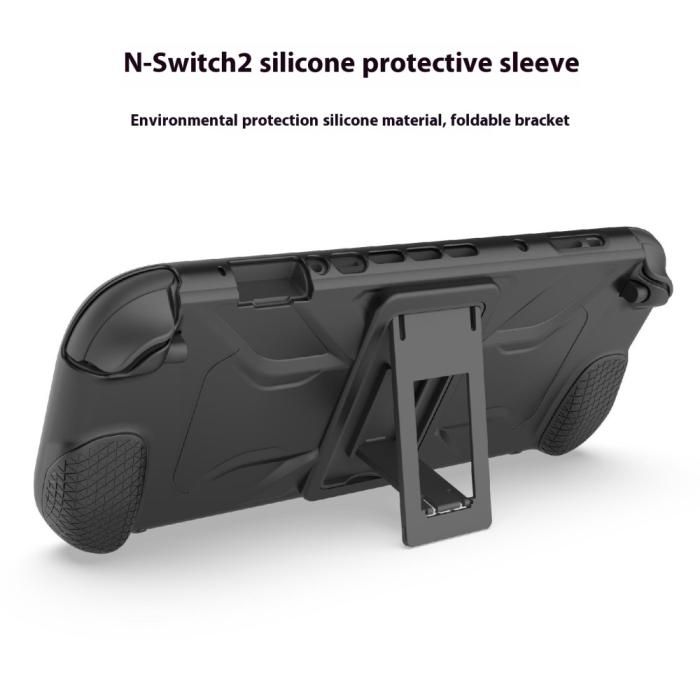 Bild 4, PGTECH PGTECH Nintendo Switch 2 Skal Kickstand Silikon Svart - Teknikhallen.se