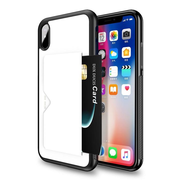 Bild 3,  iPhone Xs Max Dux Ducis Skal Med Kortfack - Vit - Teknikhallen.se