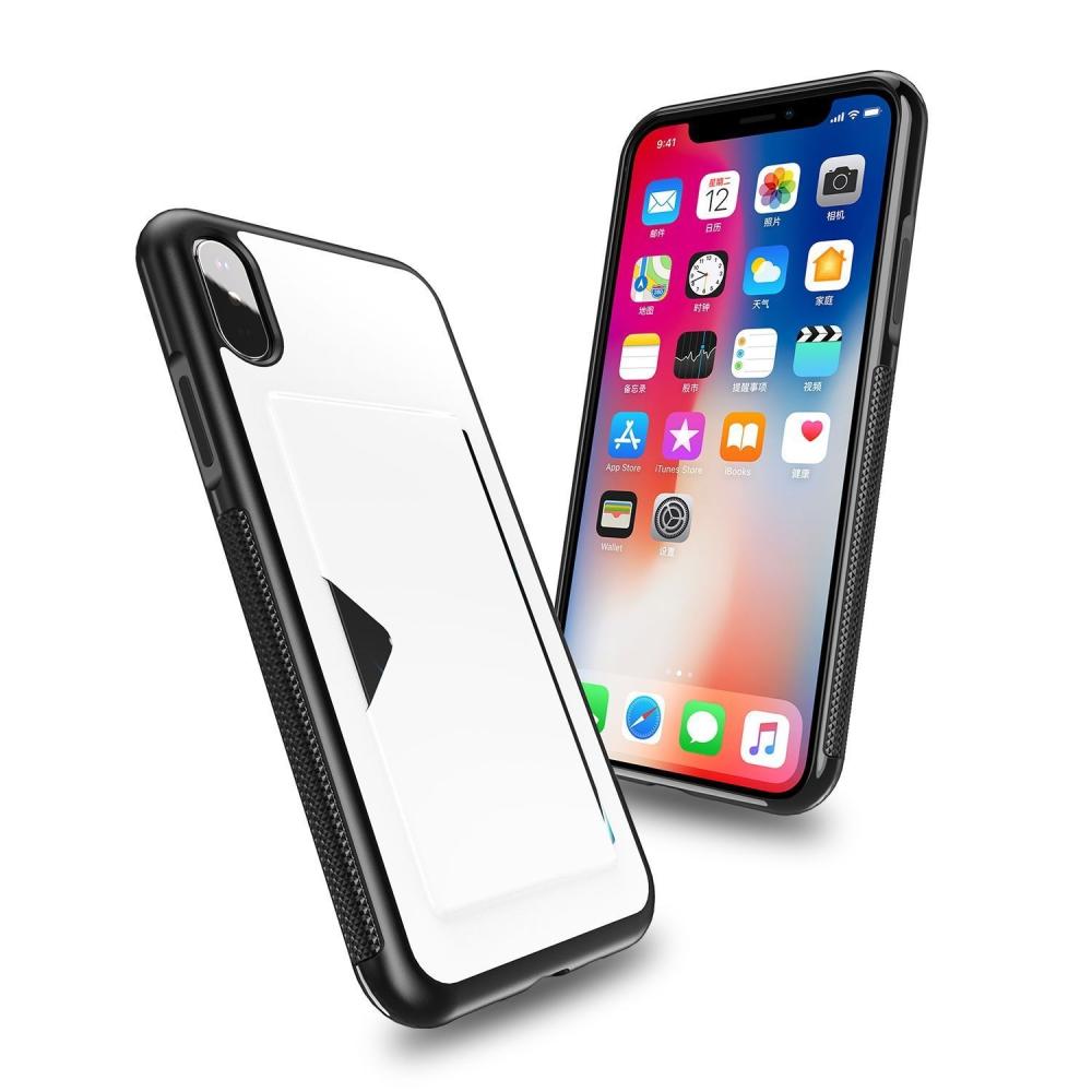  iPhone Xs Max Dux Ducis Skal Med Kortfack - Vit - Teknikhallen.se