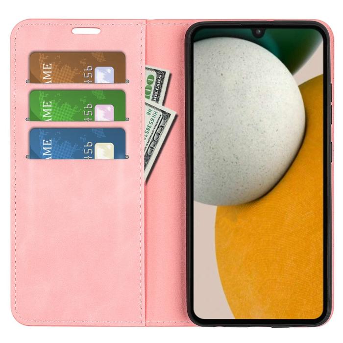 Bild 2,  Samsung Galaxy A15 5G Fodral Flip Skin Touch Rosa - Teknikhallen.se