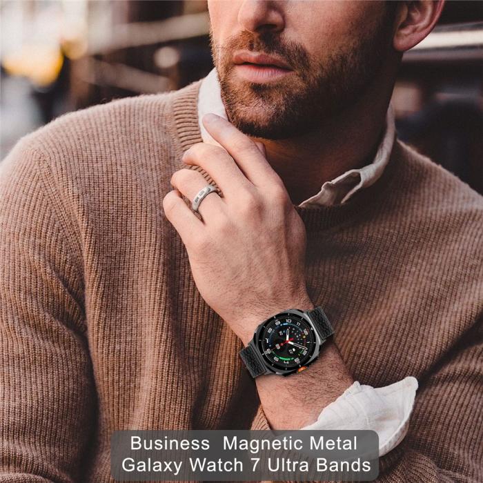 Bild 6,  Galaxy Watch Ultra (2025) / 47mm Armband Magnetisk Loop Svart - Teknikhallen.se