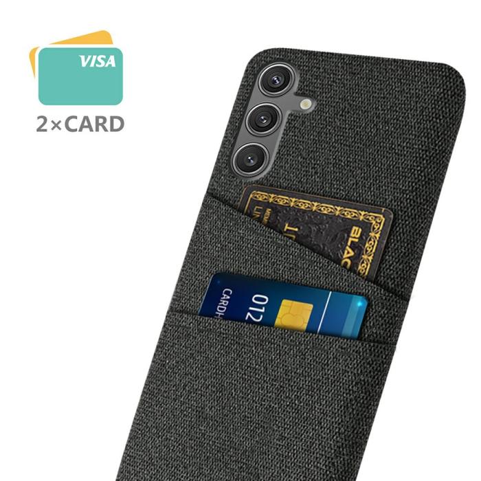 Bild 2,  Samsung Galaxy S25 Skal Med Kortfack Tygbelagt Svart - Teknikhallen.se