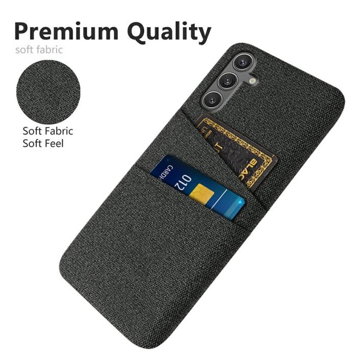 Bild 3,  Samsung Galaxy S25 Skal Med Kortfack Tygbelagt Svart - Teknikhallen.se