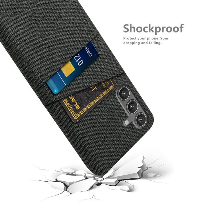 Bild 4,  Samsung Galaxy S25 Skal Med Kortfack Tygbelagt Svart - Teknikhallen.se