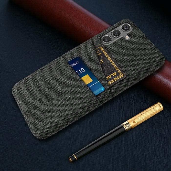 Bild 5,  Samsung Galaxy S25 Skal Med Kortfack Tygbelagt Svart - Teknikhallen.se