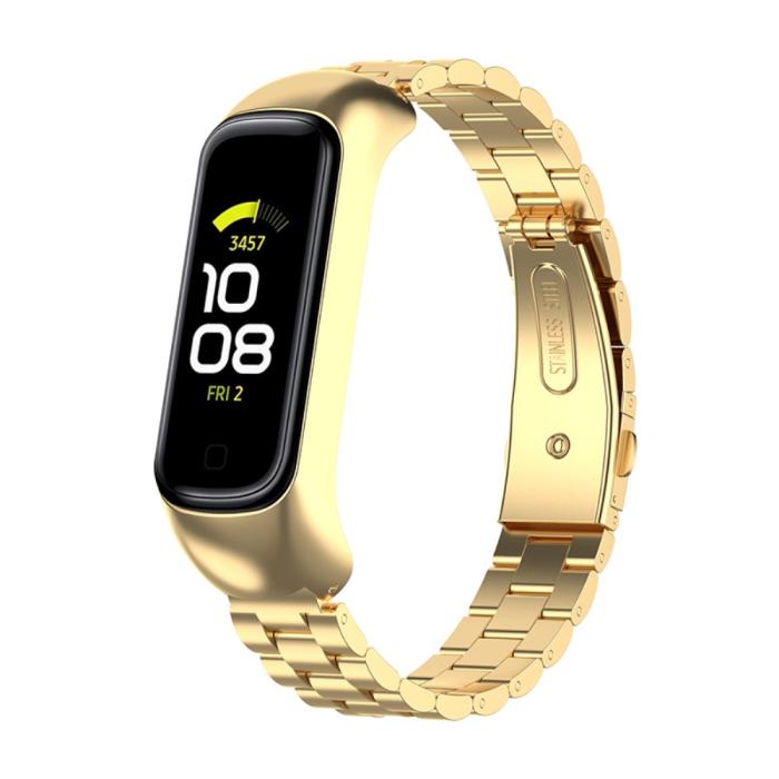 Bild 3,  Samsung Galaxy Fit 2 Lyxigt Metallarmband Guld - Teknikhallen.se