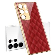 GKK GKK Galaxy S24 Ultra Skal H&auml;rdat Glas Electroplate R&ouml;d Diamond - Teknikhallen.se