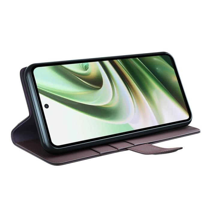 Bild 3,  OnePlus Nord CE 3 Lite 5G Fodral Premium Äkta Läder Brun - Teknikhallen.se