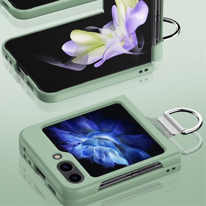 Bild 3,  Galaxy Z Flip 6 / 7 FE Skal Skin Touch Ringhållare Orange - Teknikhallen.se